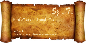 Szücsi Tamás névjegykártya